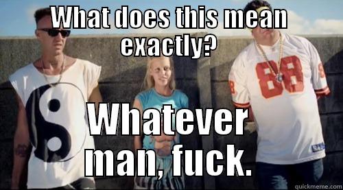 WHAT DOES THIS MEAN EXACTLY? WHATEVER MAN, FUCK. Misc