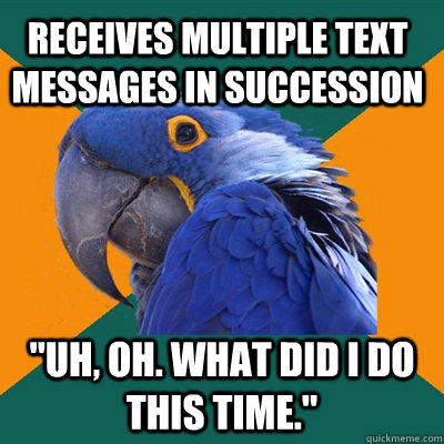 Receives multiple text messages in succession 