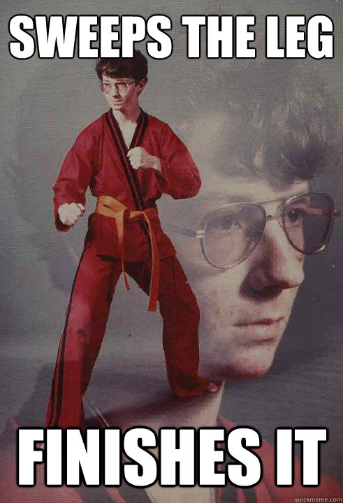Sweeps the Leg Finishes it  Karate Kyle