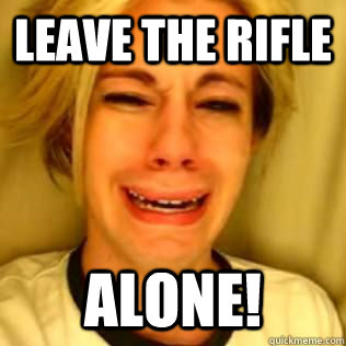Leave the rifle Alone!  Leave Brittany Alone