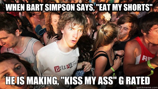 When Bart Simpson says, 