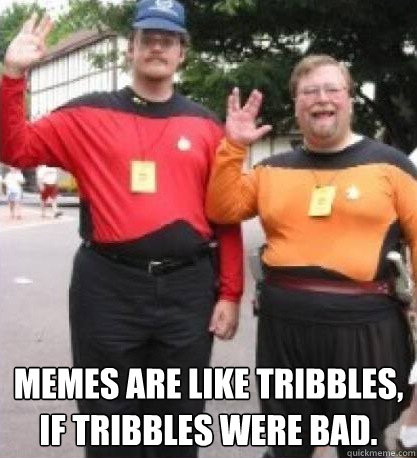  Memes are like tribbles, if tribbles were bad.  