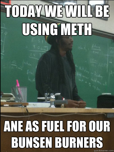 today we will be using meth ane as fuel for our bunsen burners  Rasta Science Teacher