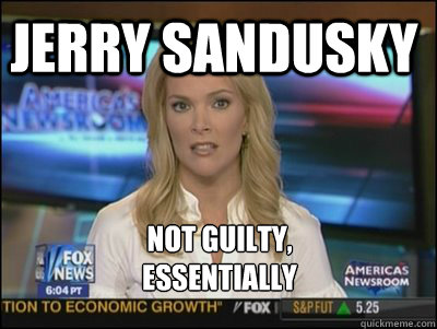 Jerry Sandusky Not Guilty,
essentially  Megyn Kelly