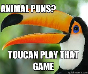 TOUCAN PLAY THAT GAME ANIMAL PUNS? - TOUCAN PLAY THAT GAME ANIMAL PUNS?  Toucan