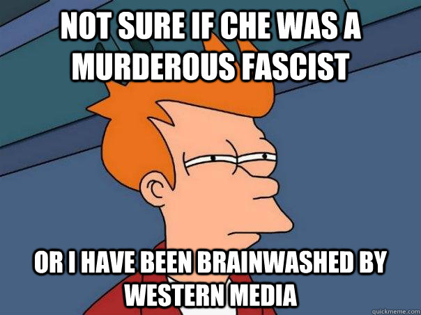 Not sure if Che was a murderous fascist  Or I have been brainwashed by western media  Futurama Fry