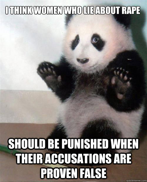 I THINK WOMEN WHO LIE ABOUT RAPE SHOULD BE PUNISHED WHEN THEIR ACCUSATIONS ARE PROVEN FALSE  Opinion Panda