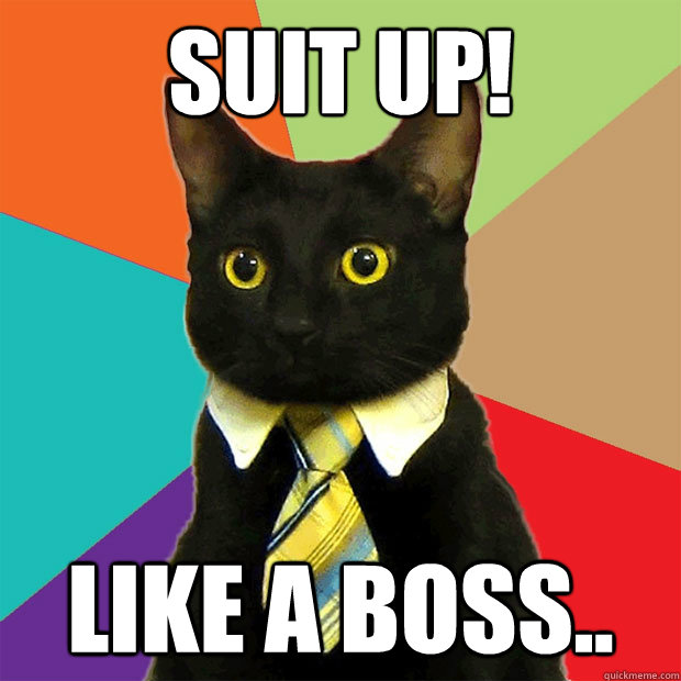 Suit up! Like a boss..  Business Cat