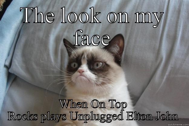 Unplugged Elton John - THE LOOK ON MY FACE WHEN ON TOP ROCKS PLAYS UNPLUGGED ELTON JOHN Grumpy Cat
