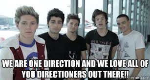 We are One Direction and we love all of you Directioners out there!!   