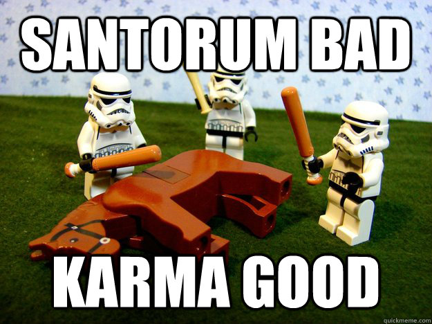 santorum bad karma good  Hivemind Beating the Dead Horse