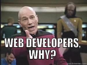  WEB DEVELOPERS, WHY? Annoyed Picard