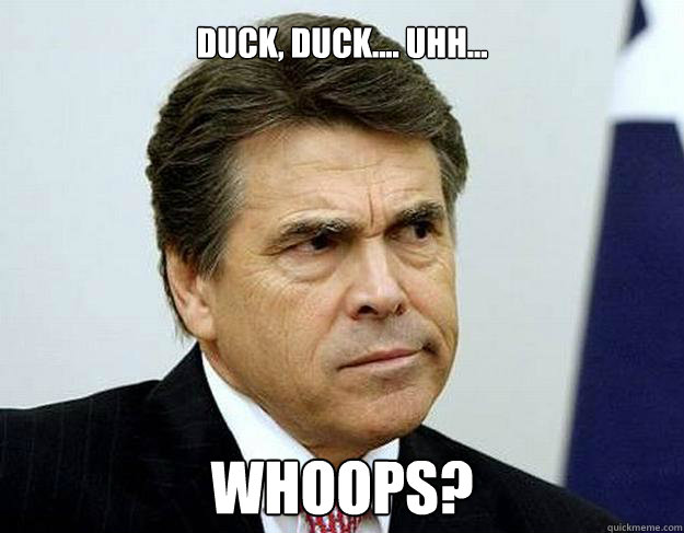 duck, duck.... uhh... whOOps?
  