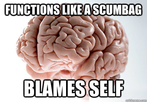 functions like a scumbag blames self  Scumbag Brain
