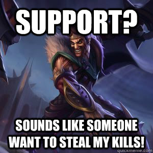 Support? Sounds like someone want to steal my kills!  