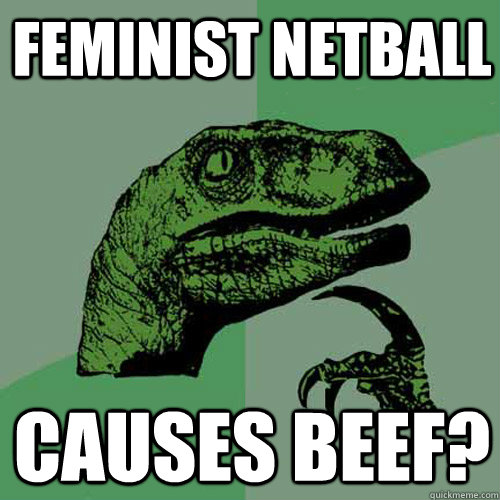 feminist netball  causes beef?  Philosoraptor