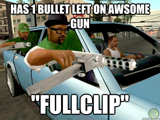 Has 1 bullet left on awsome gun 