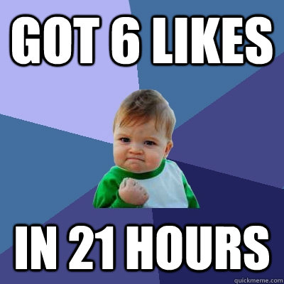 Got 6 likes in 21 hours  Success Kid