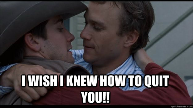  I wish I knew how to quit you!!  Brokeback Mountain