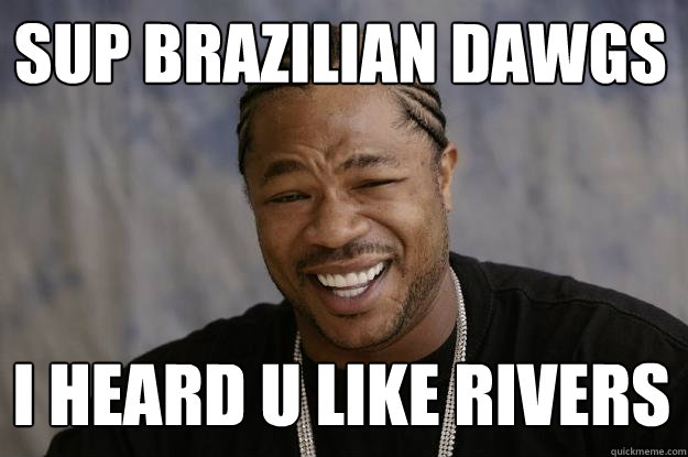 sup brazilian dawgs i heard u like rivers  Xzibit meme