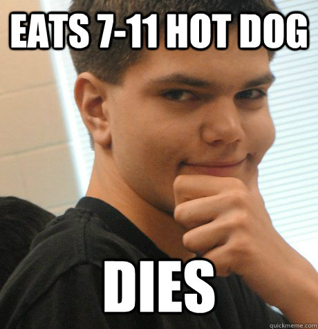 eats 7-11 hot dog dies  