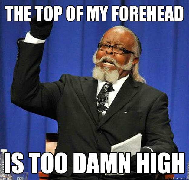 The top of my forehead Is too damn high  Jimmy McMillan