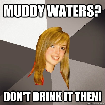 muddy waters? don't drink it then!  Musically Oblivious 8th Grader