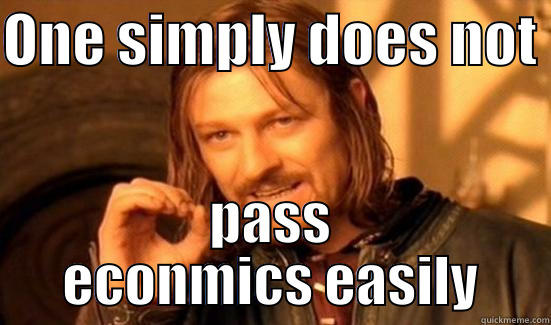 ONE SIMPLY DOES NOT  PASS ECONMICS EASILY Boromir