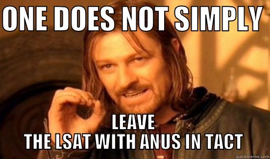 ONE DOES NOT SIMPLY  LEAVE THE LSAT WITH ANUS IN TACT Boromir