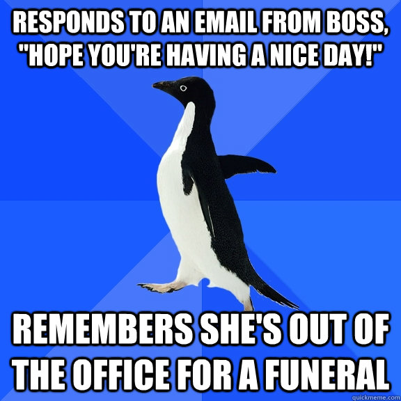Responds to an email from boss, 