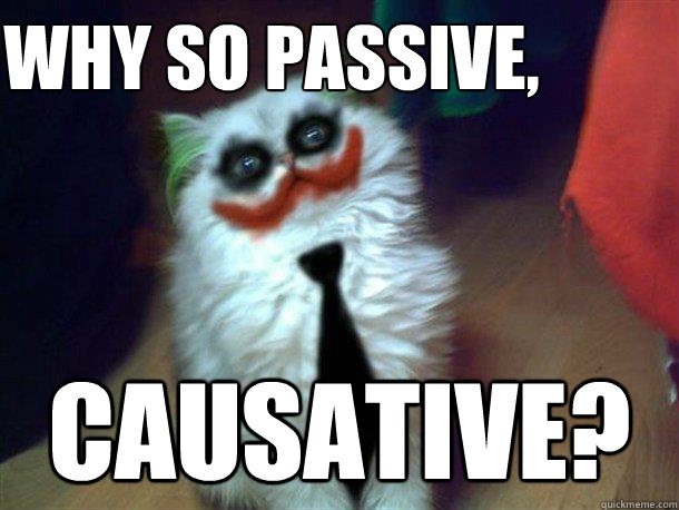 Why so passive, causative?  - Why so passive, causative?   Why So Serious Cat