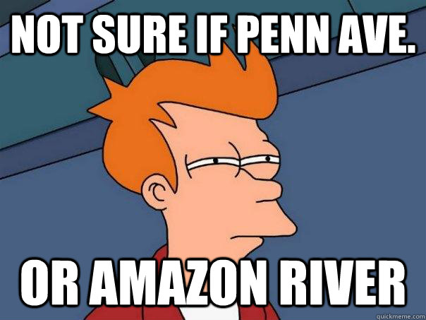 Not sure if penn ave. or amazon river - Not sure if penn ave. or amazon river  Futurama Fry