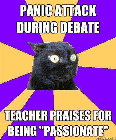 Panic attack during debate Teacher praises for being 