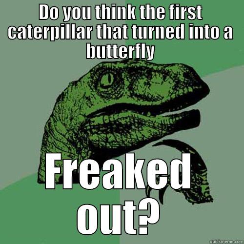DO YOU THINK THE FIRST CATERPILLAR THAT TURNED INTO A BUTTERFLY FREAKED OUT? Philosoraptor