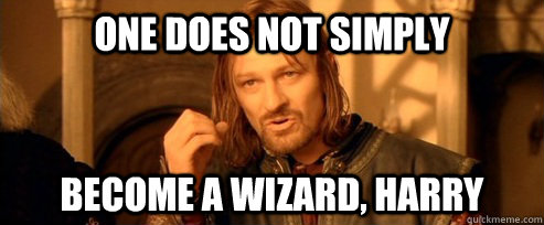 One does not simply Become a wizard, harry  One Does Not Simply