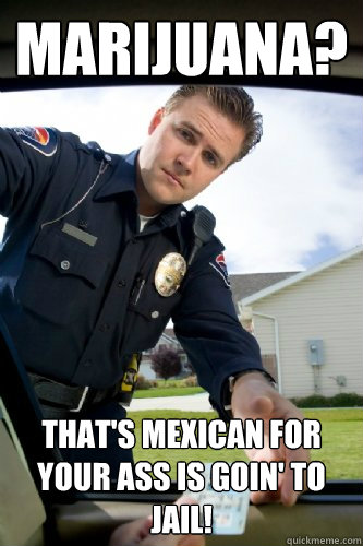 Marijuana? That's Mexican for your ass is goin' to jail!  