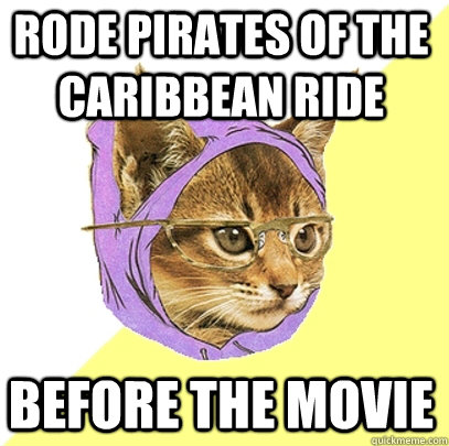 Rode Pirates of the caribbean ride before the movie  Hipster Kitty