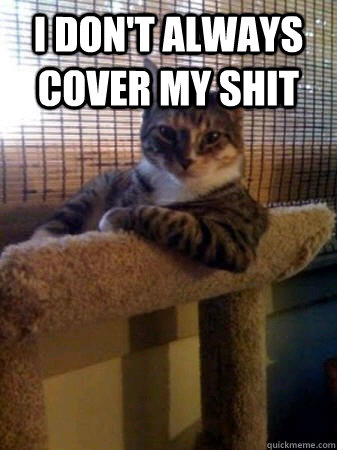 I don't always cover my shit   The Most Interesting Cat in the World