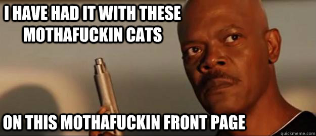 I have had it with these mothafuckin cats on this mothafuckin front page  Snakes on a Plane Sammy Jackson