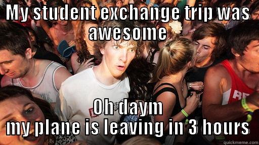 MY STUDENT EXCHANGE TRIP WAS AWESOME OH DAYM MY PLANE IS LEAVING IN 3 HOURS Sudden Clarity Clarence