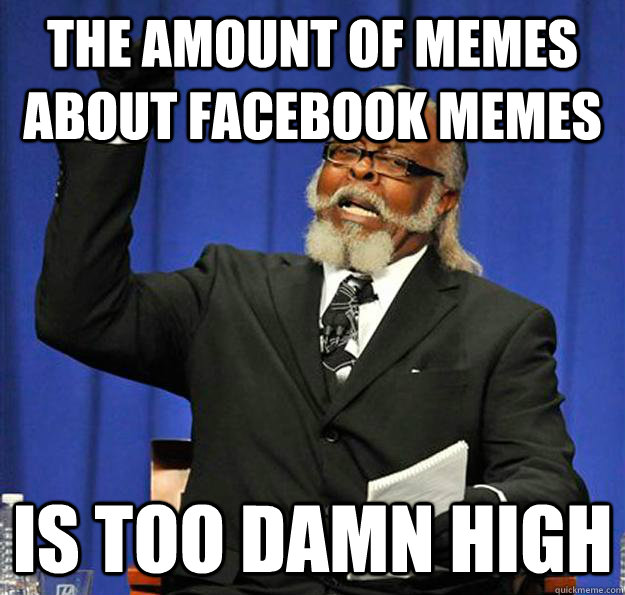 the amount of memes about facebook memes Is too damn high  Jimmy McMillan