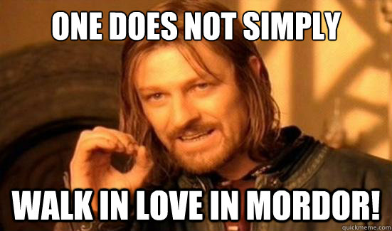 One Does Not Simply Walk in love in mordor!  Boromir