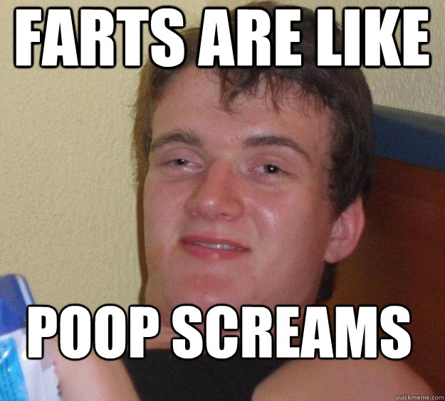 Farts are like Poop Screams
  10 Guy