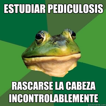Estudiar Pediculosis Rascarse la cabeza incontrolablemente  Foul Bachelor Frog