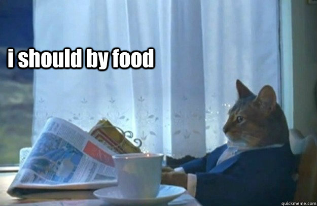 i should by food  Sophisticated Cat is broke