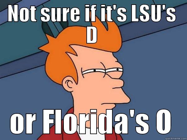 NOT SURE IF IT'S LSU'S D OR FLORIDA'S O Futurama Fry
