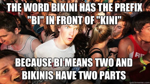 the word bikini has the prefix 