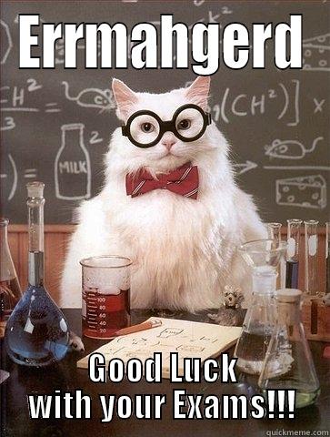 ERRMAHGERD GOOD LUCK WITH YOUR EXAMS!!! Chemistry Cat