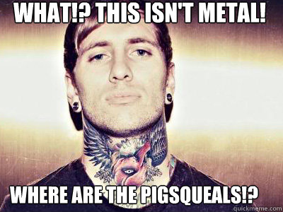 What!? this isn't metal! where are the pigsqueals!?  