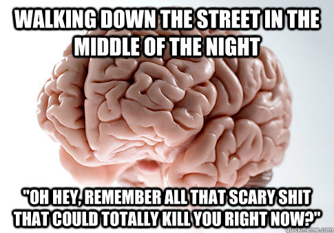 Walking down the street in the middle of the night 